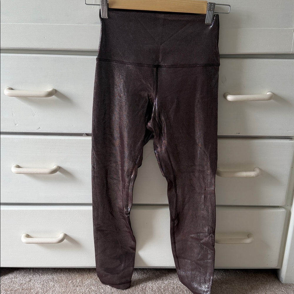 Lululemon Align High Rise Pant 23" Shine Radiate Foil Print French Press 4